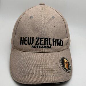 New Zealand Aotearoa Baseball Cap Hat Tan  with Bottle Opener & Beer Pin